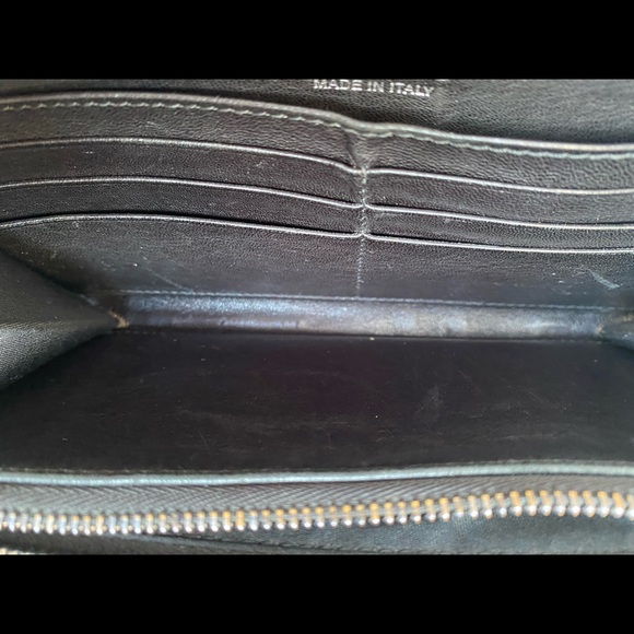 AUTHENTIC JIMMY CHOO ZIPPER LONG WALLET BLACK LEATHER - Picture 12 of 16